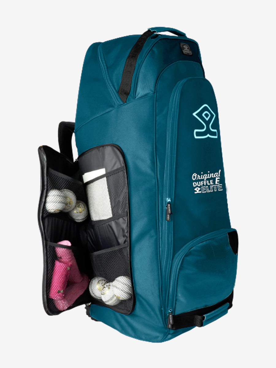 Shrey Elite Duffle Bag Teal Gold Cricket Pavilion